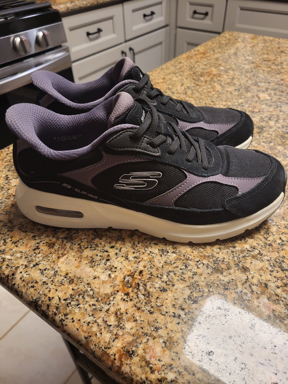 Skechers Women's Black and Lavender Athletic Sneakers - Picture 3 of 5